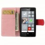 Lumia 520 vaaleanpunainen hymy lompakkokotelo.