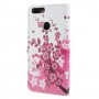 Huawei Honor 9 Lite vaaleanpunaiset kukat suojakotelo
