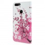 Huawei P Smart vaaleanpunaiset kukat suojakotelo