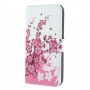 Huawei P Smart vaaleanpunaiset kukat suojakotelo