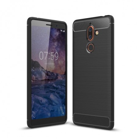 Nokia 7 plus musta suojakuori.