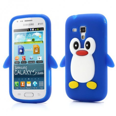 Galaxy Trend sininen pingviini silikonisuojus.