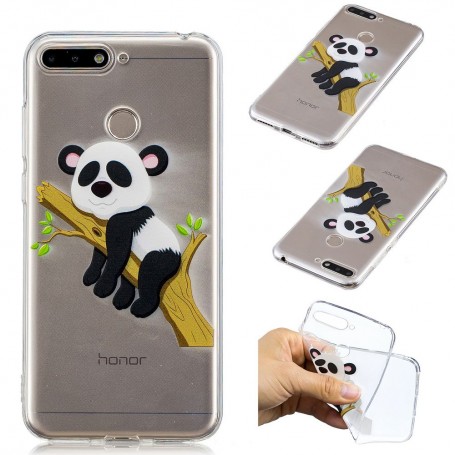 Huawei Y6 2018 läpinäkyvä kiipeävä panda suojakuori.