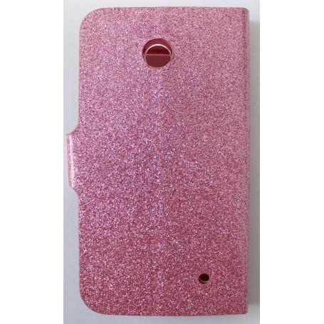 Lumia 630 vaaleanpunainen glitter puhelinlompakko