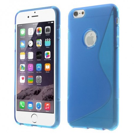 iPhone 6 plus sininen silikonisuojus.