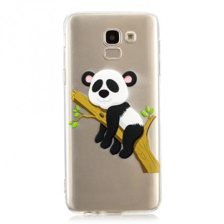 Samsung Galaxy J6 2018 läpinäkyvä nukkuva panda suojakuori.