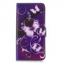 OnePlus 6T violetti kukkia ja perhosia suojakotelo