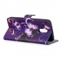 OnePlus 6T violetti kukkia ja perhosia suojakotelo