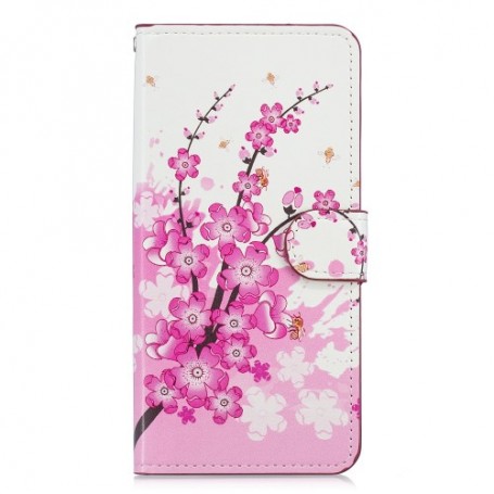 OnePlus 6T vaaleanpunaiset kukat suojakotelo