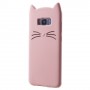 Samsung Galaxy S8 vaaleanpunainen kissa silikonikuori.