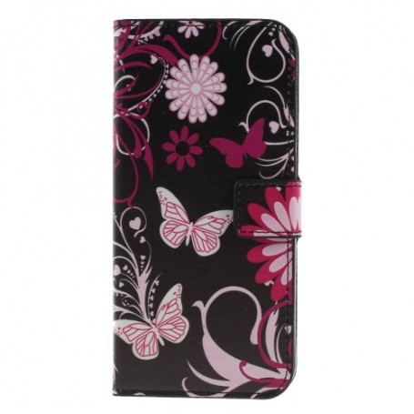 Nokia 5.1 Plus kukkia ja perhosia suojakotelo