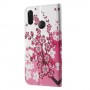 Huawei P Smart 2019 vaaleanpunaiset kukat suojakotelo