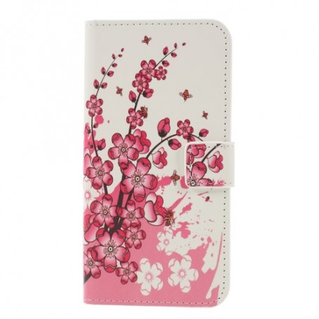 Samsung Galaxy S10 vaaleanpunaiset kukat suojakotelo