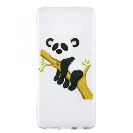 Samsung Galaxy S10e läpinäkyvä nukkuva panda suojakuori. – joustvasta ja kestävästä muovista valmistettu suojakuori