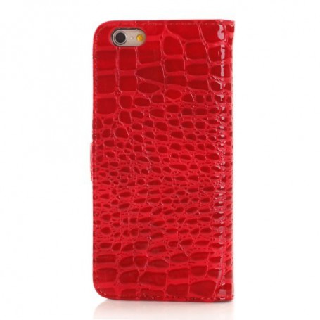 iPhone 6 punainen krokotiilinnahka puhelinlompakko
