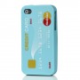 iPhone 4 sininen luottokortti silikonisuojus.
