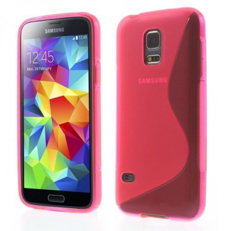 Galaxy S5 Mini roosan punainen silikonisuojus.