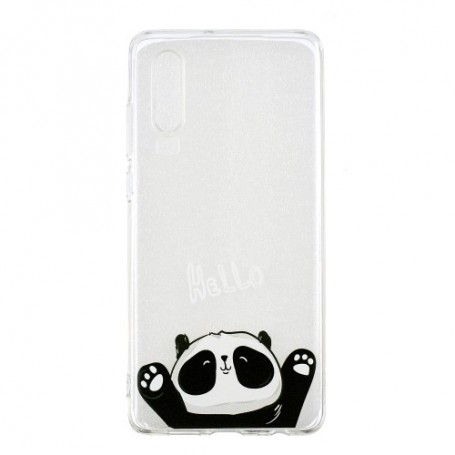 Huawei P30 läpinäkyvä hello panda suojakuori.