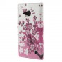 Lumia 735 vaaleanpunaiset kukat puhelinlompakko