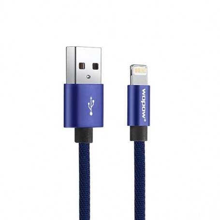 Sininen Lightning-USB kaapeli.