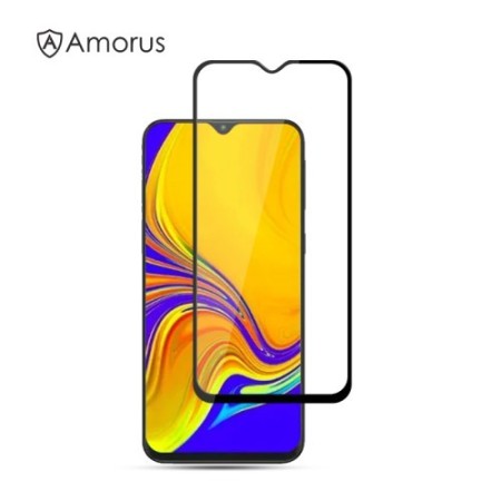 Samsung Galaxy A50 kirkas mustareunuksinen panssarilasi. – kirkas lasisuoja istuu täydellisesti näyttöön