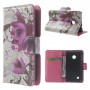 Lumia 530 violetit kukat puhelinlompakko