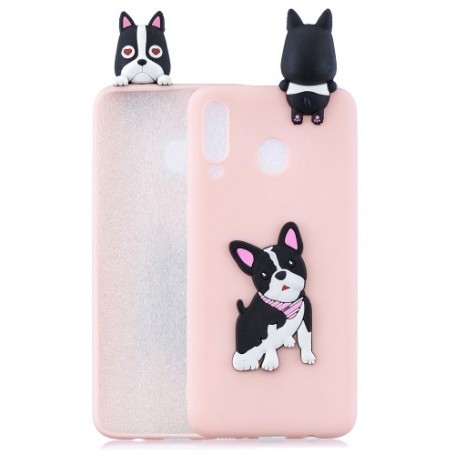 Samsung Galaxy A40 vaaleanpunainen koira suojakuori.