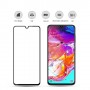 Samsung Galaxy A70 kirkas mustareunuksinen panssarilasi.