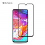 Samsung Galaxy A70 kirkas mustareunuksinen panssarilasi.
