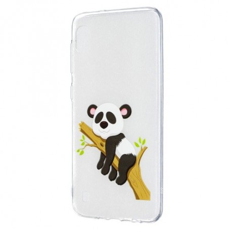 Samsung Galaxy A10 läpinäkyvä panda suojakuori.