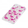 Samsung Galaxy A40 läpinäkyvä flamingot suojakuori.