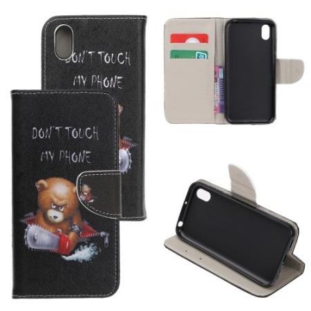 Huawei Y5 2019 vihainen nalle suojakotelo – lompakkokotelo tyylikkäästi esillä