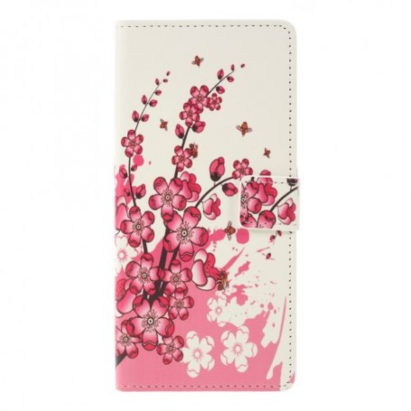 Huawei P Smart Z / Honor 9X vaaleanpunaiset kukat suojakotelo