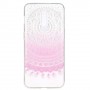 OnePlus 7 läpinäkyvä vaaleanpunainen mandala suojakuori