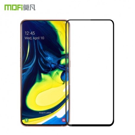 Samsung Galaxy A80 kirkas mustareunuksinen panssarilasi.