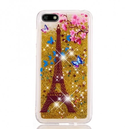 Huawei Y5 2018 glitter hile Eiffel-torni suojakuori