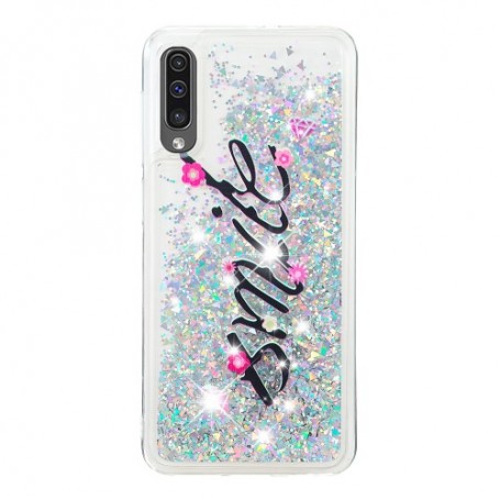 Samsung Galaxy A50 glitter hile smile suojakuori