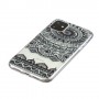 Apple iPhone 11 läpinäkyvä musta mandala suojakuori.