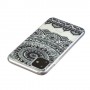 Apple iPhone 11 läpinäkyvä musta mandala suojakuori.
