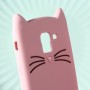 Samsung Galaxy J6 2018 vaaleanpunainen kissa silikonikuori.