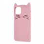 iPhone 11 vaaleanpunainen kissa silikonikuori.