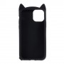 iPhone 11 pro musta kissa silikonikuori.