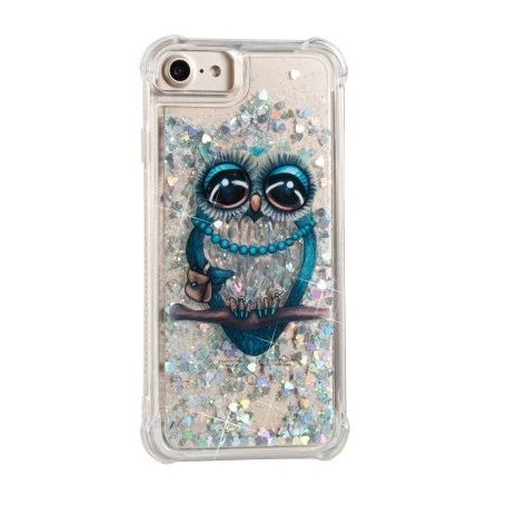 iPhone 6/6s/7/8/SE 2020/SE 2022 glitter hile pöllö suojakuori