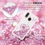 Samsung Galaxy A20e pinkki glitter hile sormuspidike suojakuori – kaunis kuori esillä tuotekuvassa