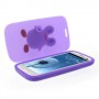 Galaxy S3 violetti kannellinen pingviini silikonisuojus.