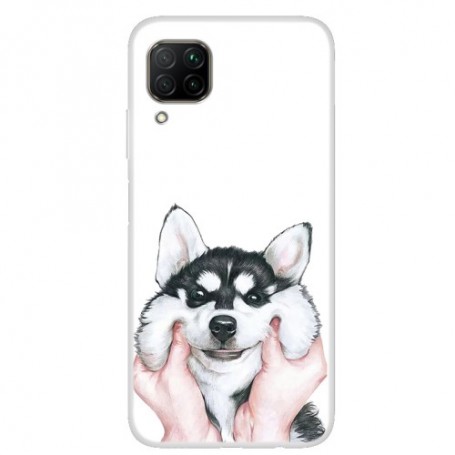 Huawei P40 Lite läpinäkyvä koira suojakuori.
