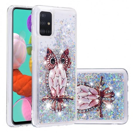 Samsung Galaxy A51 glitter hile pöllö suojakuori