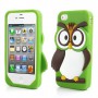 iPhone 4s vihreä pöllö silikonisuojus.