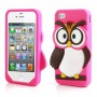 iPhone 4s hot pink pöllö silikonisuojus.