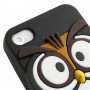 iPhone 4s musta pöllö silikonisuojus.